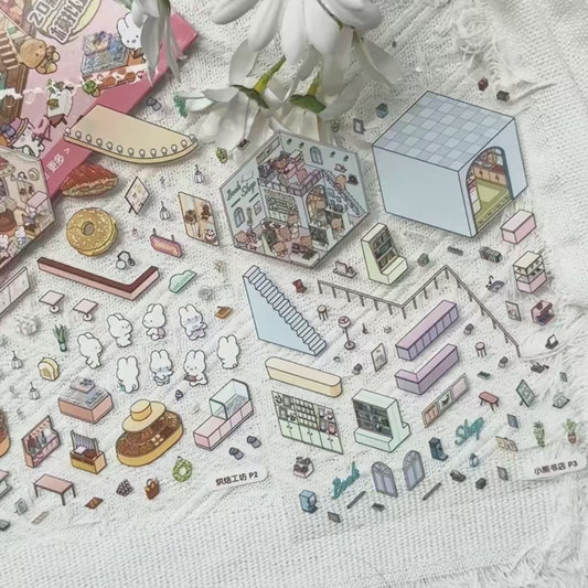 Livre d’Autocollants Créatifs “Sunny Town” (49 pièces)